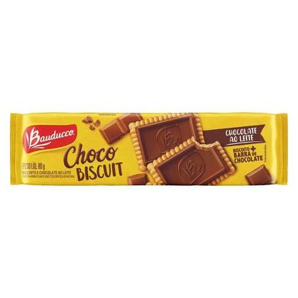 Imagem de Kit C/10 Biscoito Bauducco Choco Biscuit Ao Leite 80g