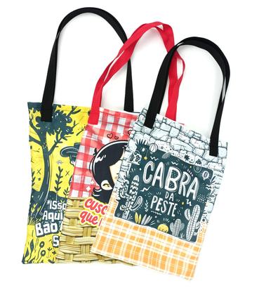 Imagem de kit C/10 Bolsa Sacola Ecobag 30x40 Arraiá Personalizada