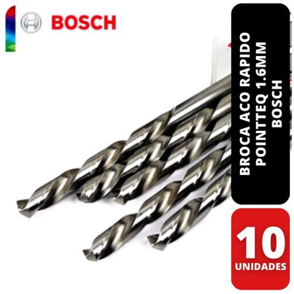 Imagem de Kit c/10 broca aco rapido pointteq 1.6mm bosch