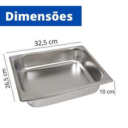 Imagem de Kit C/ 10 Cubas Gn 1/2 X 100mm Com Tampa Buffet Rechaud