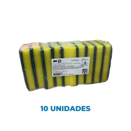 Imagem de Kit C/10 Esponjas Scotch Brite De Limpeza Dupla Face 3m Bucha Lava Louça Panela Cozinha Multiuso