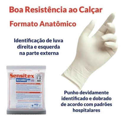 Imagem de Kit C/10 Luva Cirúrgica Látex Estéril Sensitex Mucambo 7,0