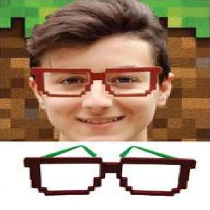 Imagem de Kit C/ 10 Óculos Minecraft Pixel Carnaval Festas Eventos Cores Sortidas