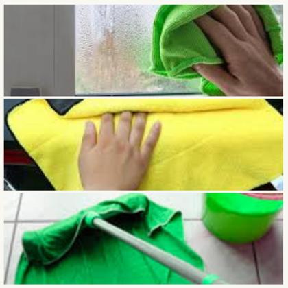 Imagem de Kit C/ 10 - Pano De Chão Microfibra Gigante 50x70cm - Neves - Multiuso - Limpeza Geral - Multicores