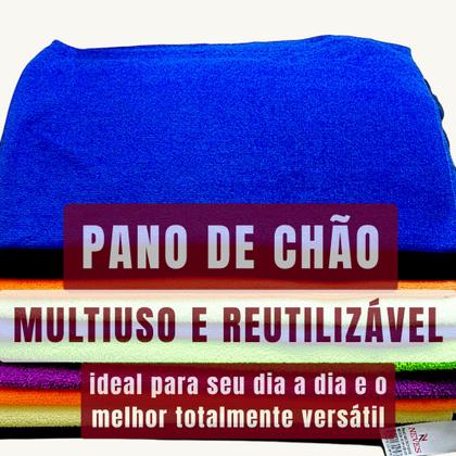 Imagem de Kit C/ 10 - Pano De Chão Microfibra Gigante 50x70cm - Neves - Multiuso - Limpeza Geral - Multicores