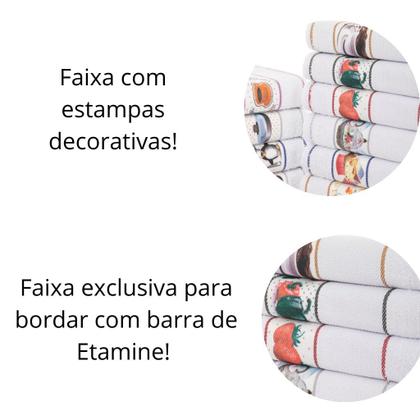 Imagem de Kit C/10 Pano de Prato Copa Atoalhado Felpudo - Branco