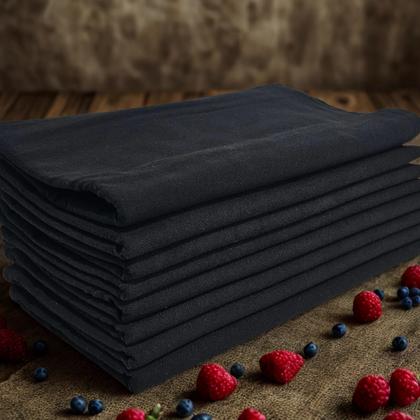 Imagem de Kit c/ 10 Pano De Prato Flanelado Mc 07 - Preto Liso - Alvejado - 41x70cm - 100% Algodão - 70 Gramas