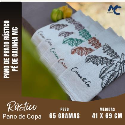 Imagem de Kit c/ 10 Pano De Prato Rústico Mc - Estampas Variadas - Pé De Galinha - 41 X 69 Cm - 65 gramas