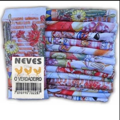 Imagem de Kit C/ 10 Panos de Prato Pé De Galinha Com Bainha Estampado  Legitimo  Original  Várias Estampas