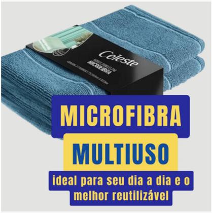 Imagem de Kit C/ 10 Panos Mega Panão Em Microfibra Multiuso Azul - Tipo Toalha - Vidros - Secagem Automotiva