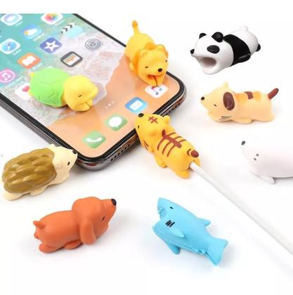 Imagem de Kit C/10 Protetor De Cabo Carregador Fio Usb iPhone Bichinho