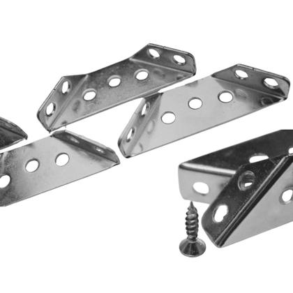 Imagem de Kit c/10 Suportes Conectores Triangulares de Aço de Canto para Móveis e Parafusos