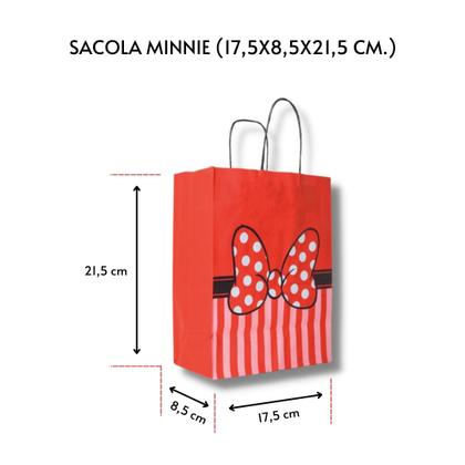 Imagem de Kit c 10 Un De Sacola Minnie 17,5x8,5x21,5cm