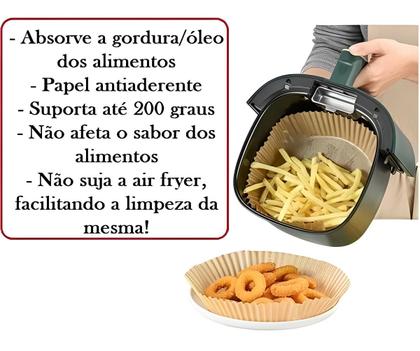 Imagem de kit c/ 100un Forro Descartável antiaderente Airfryer Prova De Óleo