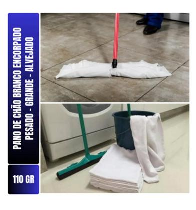 Imagem de Kit C/ 10un Pano De Chão Extra Encorpado Grande Pesado 110g 45x65cm Ppr28 - Têxtil Souza