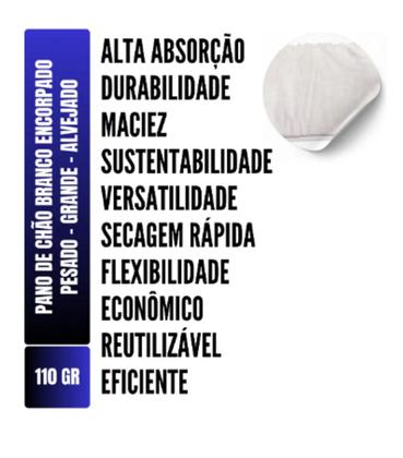 Imagem de Kit C/ 10un Pano De Chão Extra Encorpado Grande Pesado 110g 45x65cm Ppr28 - Têxtil Souza