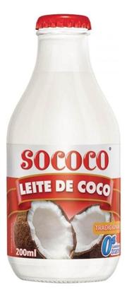 Imagem de Kit c/ 12 Leite de Coco Tradicional Sococo Vidro 200ml