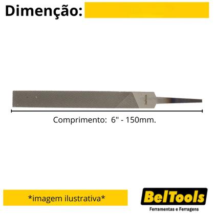 Imagem de Kit C/ 12 Lima Chata Bastarda 6 Pol Beltools