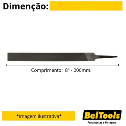 Imagem de Kit C/ 12 Lima Chata Bastarda 8 Pol Beltools