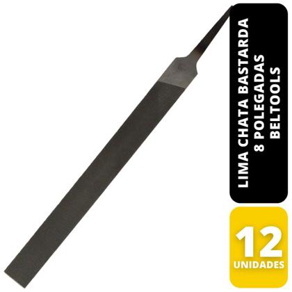 Imagem de Kit C/ 12 Lima Chata Bastarda 8 Pol Beltools