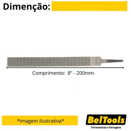 Imagem de Kit C/ 12 Lima Grosa Chata 8 Pol Beltools