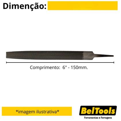 Imagem de Kit C/ 12 Lima Meia Cana Bastarda 6 Pol Beltools