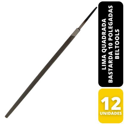Imagem de Kit C/ 12 Lima Quadrada Bastarda 10 Pol Beltools