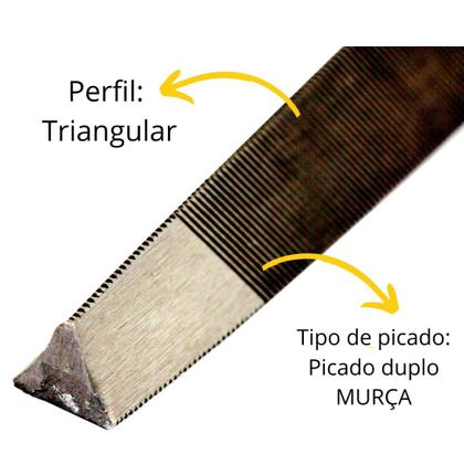 Imagem de Kit C/ 12 Lima Triangular Murça 8 Pol Beltools