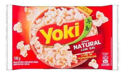 Imagem de Kit c/ 12 Pipoca para Micro-Ondas Natural com Sal Yoki 100g
