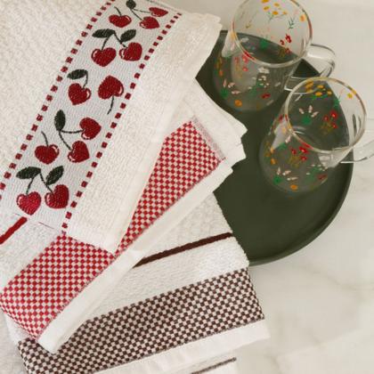 Imagem de Kit C/ 12 Toalha Pano De Copa Prato Atoalhado Felpudo