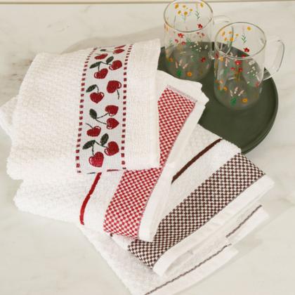 Imagem de Kit C/ 12 Toalha Pano De Copa Prato Atoalhado Felpudo