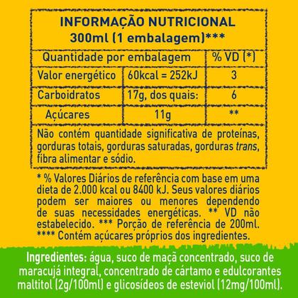 Imagem de Kit c/ 12un Suco de Maracujá Maçã Ambiente NATURAL ONE 300ml