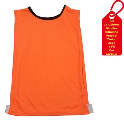 Imagem de Kit C/15 Coletes de Futebol Treino Jogo Simples 1 Fit