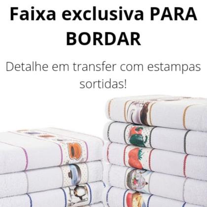 Imagem de Kit C/15 Pano de Prato Copa Atoalhado Felpudo Branco