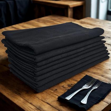 Imagem de Kit c/ 15 Pano De Prato Flanelado Mc 07 - Preto Liso - Alvejado - 41x70cm - 100% Algodão - 70 Gramas