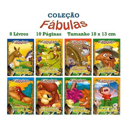 Imagem de Kit C/ 16 Livros Contos Infantis  Fábulas + Fazendinha Do Seu Lobato
