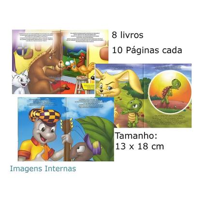Imagem de Kit C/ 16 Livros Contos Infantis  Fábulas + Fazendinha Do Seu Lobato