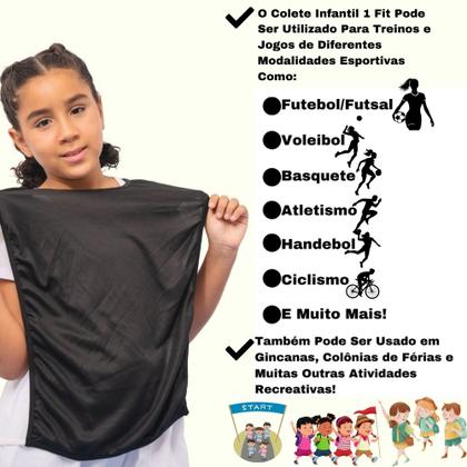 Imagem de Kit C/17 Coletes Infantil de Futebol Treino Jogo Simples 1 Fit