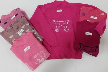 Imagem de Kit C/ 2 Básica De Lã Blusa Frio Menina Inverno Infantil 932