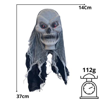 Imagem de Kit C/2 Cabeças Caveira Preto Pendurar Halloween Enfeite