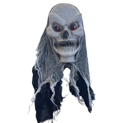 Imagem de Kit C/2 Cabeças Caveira Preto Pendurar Halloween Enfeite