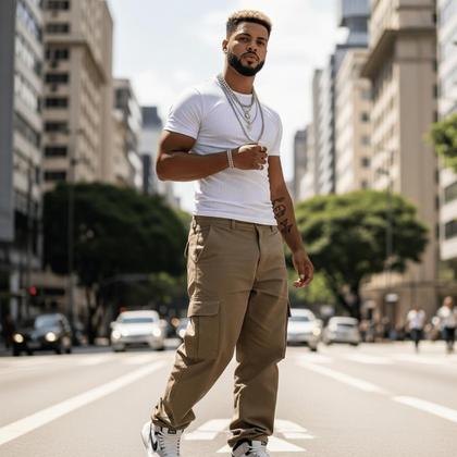 Imagem de Kit c/2 Camiseta Canelada Masculina Slim Fit Estilo Americano - Camisa Masculina Caimento Justo ao C