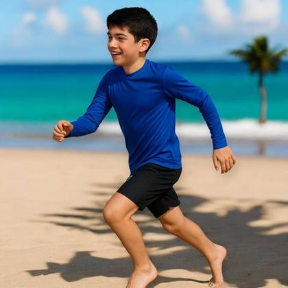 Imagem de Kit c/ 2 Camisetas Térmica Proteção UV Original Segunda Pele Manga Longa Solar Infantil PLT 1018