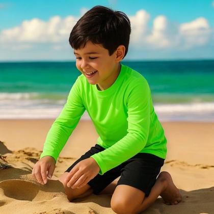 Imagem de Kit c/ 2 Camisetas Térmica Proteção UV Original Segunda Pele Manga Longa Solar Infantil PLT 1018