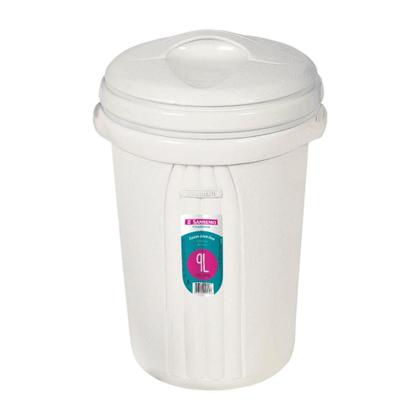 Imagem de Kit C/ 2 Cestos de Lixo Plástico C/ Tampa Lixeira Sanremo 9L Resistente