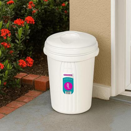 Imagem de Kit C/ 2 Cestos de Lixo Plástico C/ Tampa Lixeira Sanremo 9L Resistente