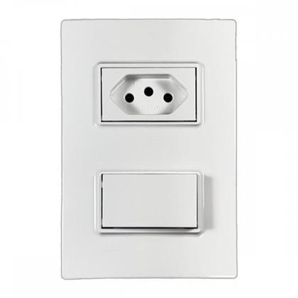Imagem de Kit C/2 - Conjunto Ilumi Vivaz Branco Com Placa 1 Simples...