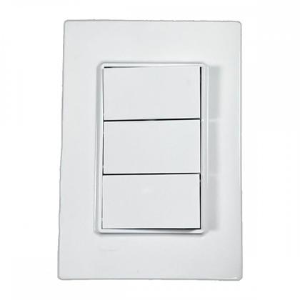 Imagem de Kit C/2 - Conjunto Ilumi Vivaz Branco Com Placa 3 Simples...