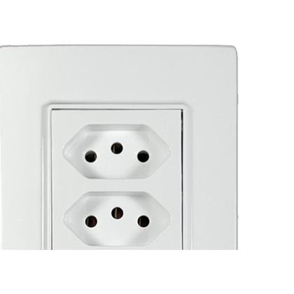 Imagem de Kit C/2 - Conjunto Ilumi Vivaz Branco Com Placa 3 Tomadas...