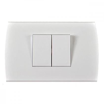 Imagem de Kit C/2 - Conjunto Peesa Alfa 1505A 2 interruptores Simpl...